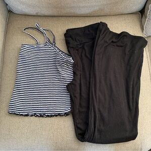Striped Tank Top Black Pants Lot Womens Size XL